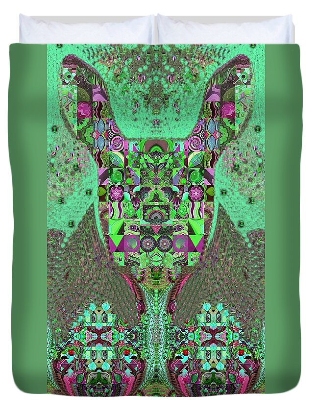 Tjod Wild Hare 3 Full Portrait By Helena Tiainen Duvet Cover featuring the painting TJOD Wild Hare 3 Full Portrait by Helena Tiainen