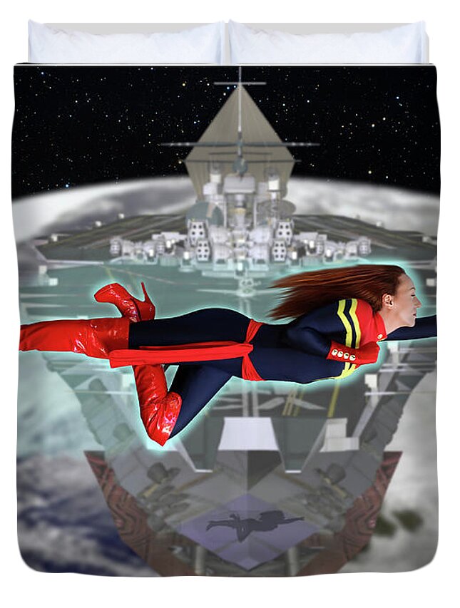 Captain Duvet Cover featuring the photograph To the Rescue by Jon Volden