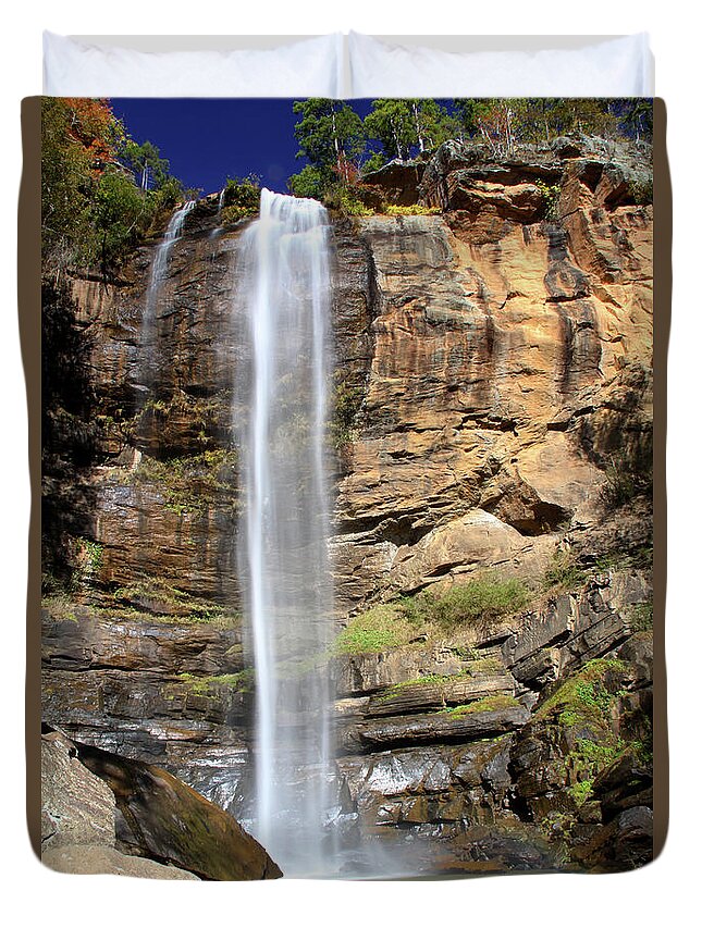 Waterfall Duvet Cover featuring the photograph Toccoa Falls - Georgia by Richard Krebs