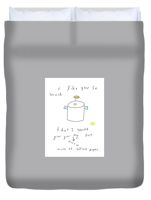 Line Drawing Duvet Cover featuring the photograph Cartoon by Ashley Rice