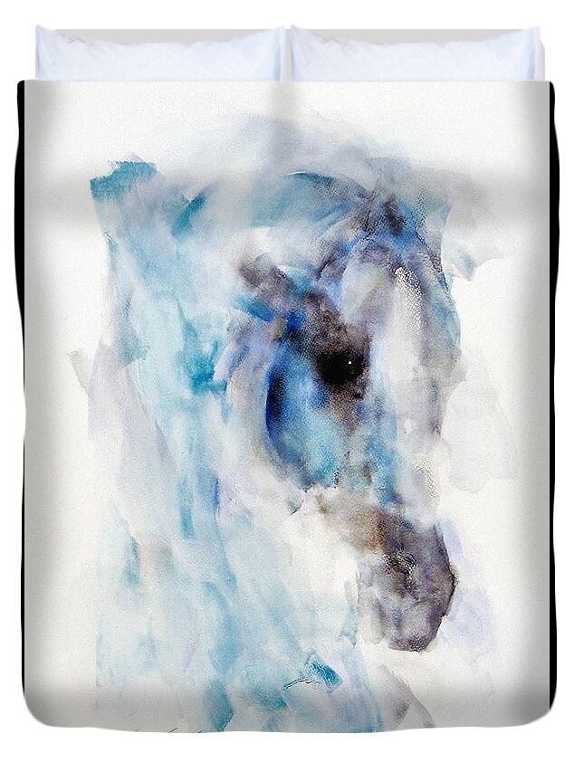 Horse Duvet Cover featuring the painting Topaz by Janette Lockett