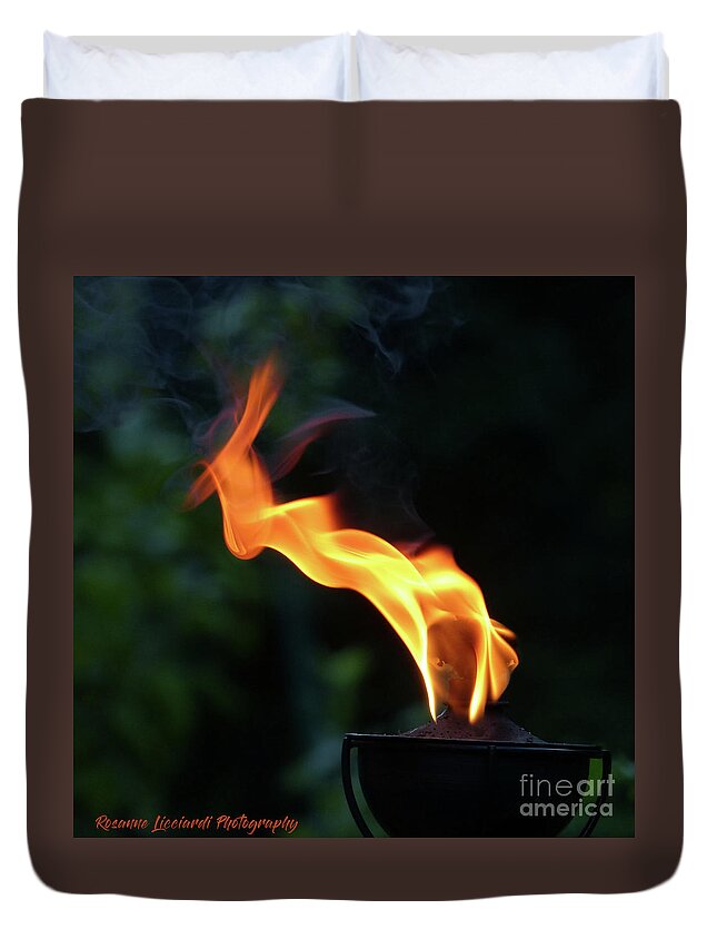 Exotic Duvet Cover featuring the photograph Torch Series V by Rosanne Licciardi