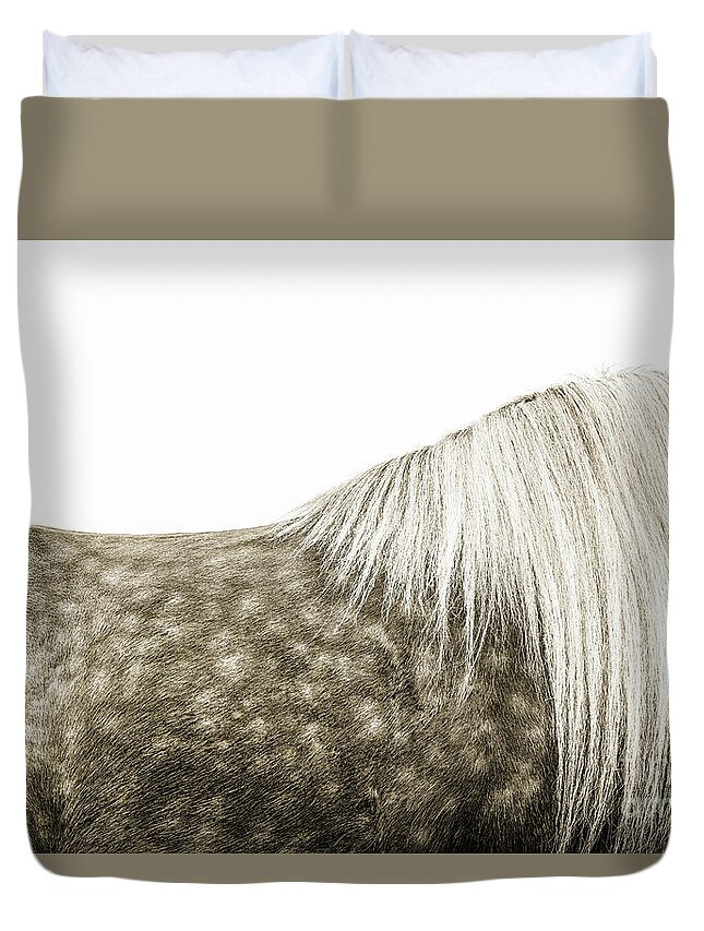 Photographs Duvet Cover featuring the photograph Touch of Gold - horse art by Lisa Saint