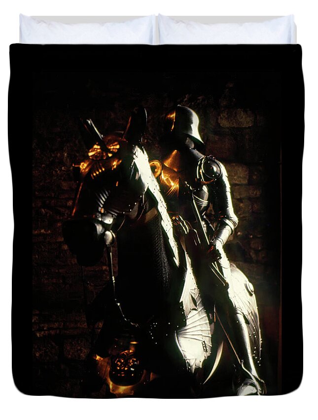 Knight Duvet Cover featuring the photograph Tower Knight by Lin Grosvenor