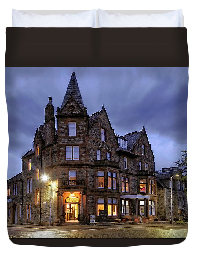 Townhouse Aberfeldy Duvet Cover featuring the photograph Townhouse Aberfeldy - The Palace Hotel - Scotland by Jason Politte