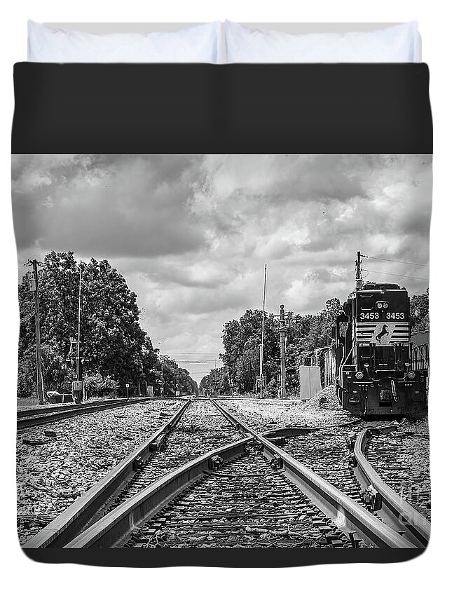 Railroads Duvet Cover featuring the photograph Tracks by DB Hayes