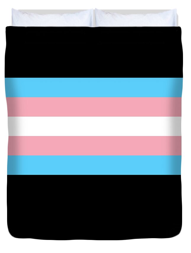 Funny Duvet Cover featuring the digital art Transgender Pride Flag by Flippin Sweet Gear