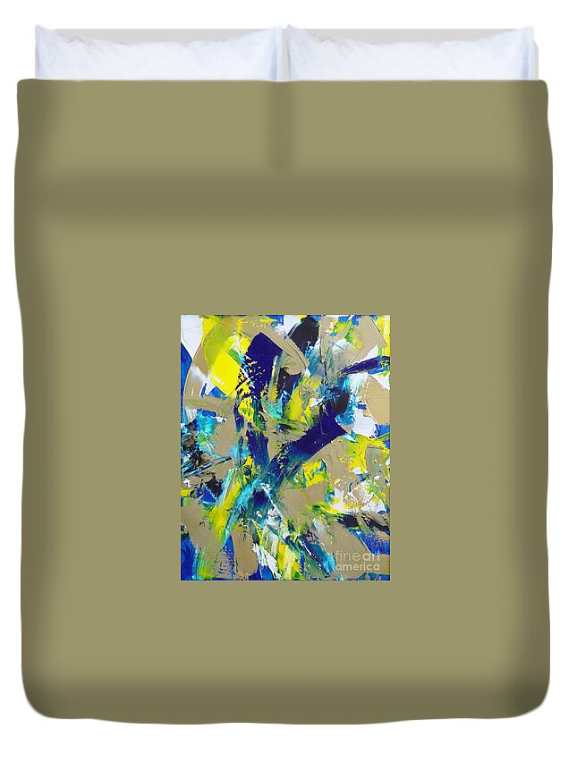 Abstract Duvet Cover featuring the painting Transitions IX by Dean Triolo