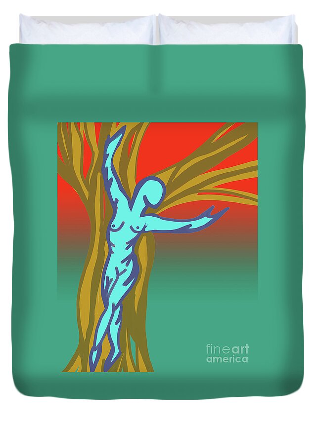 Canada Duvet Cover featuring the digital art Tree Goddess by Mary Mikawoz