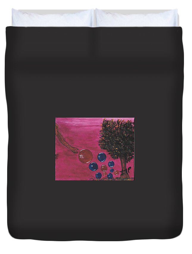 Trees Duvet Cover featuring the painting Tree of Life by Esoteric Gardens KN