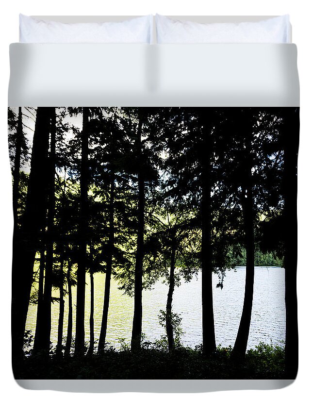 Dv8.ca Duvet Cover featuring the photograph Trees at Alice Lake by Jim Whitley