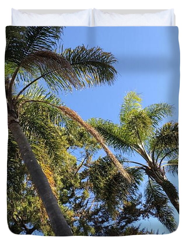 All Duvet Cover featuring the digital art Trees in the Tropics 1 KN54 by Art Inspirity