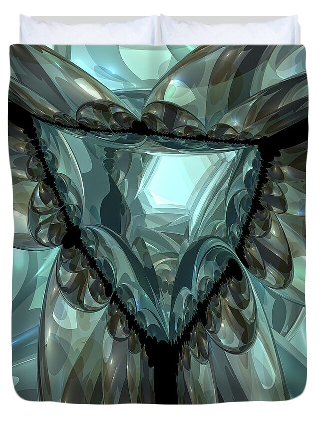 Triangle Duvet Cover featuring the digital art Triangle of Reflection by Phil Perkins
