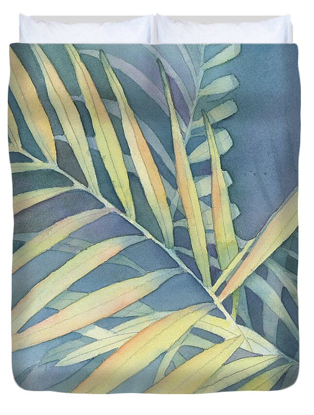 Facemask Duvet Cover featuring the painting Tranquility by Lois Blasberg