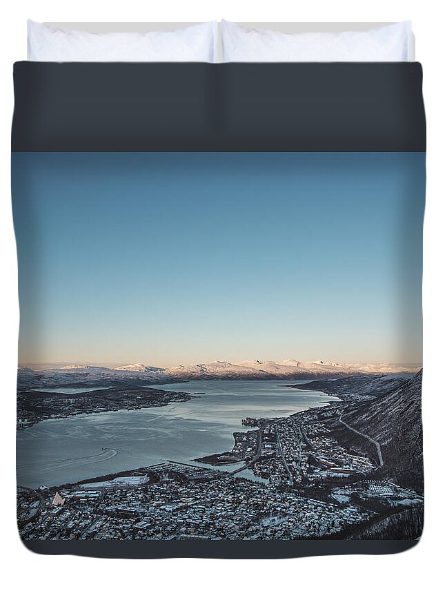 Basilica Duvet Cover featuring the photograph Tromso, Norway by Vaclav Sonnek