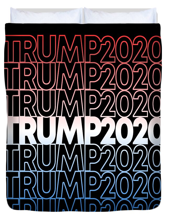 Republican Duvet Cover featuring the digital art Trump 2020 Retro Donald Trump for President by Flippin Sweet Gear