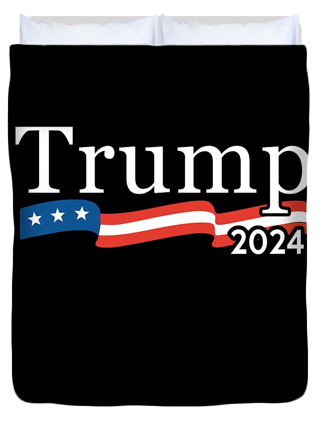 Cool Duvet Cover featuring the digital art Trump 2024 For President by Flippin Sweet Gear