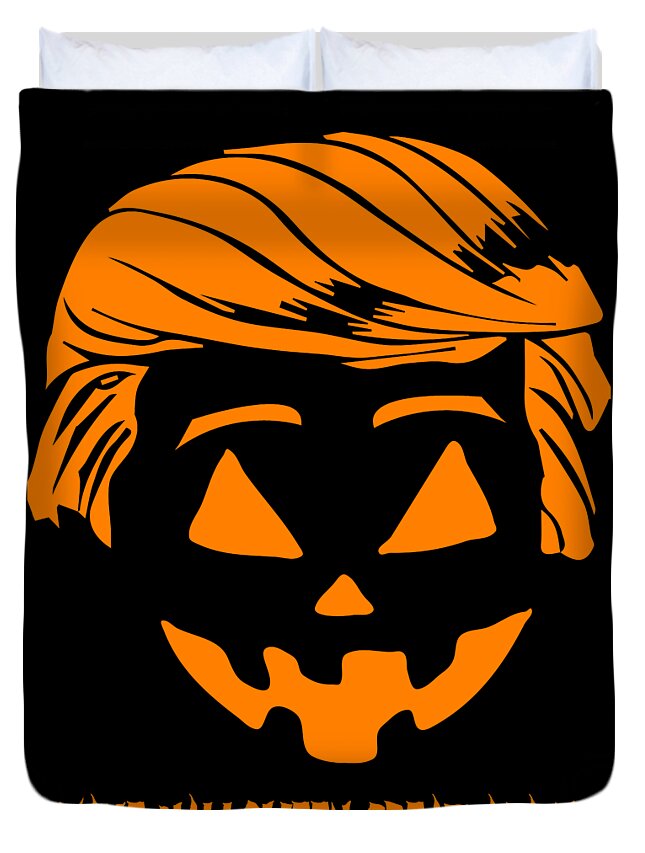 Cool Duvet Cover featuring the digital art Trumpkin Make Halloween Great Again by Flippin Sweet Gear