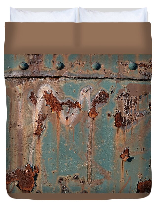 Gritty Duvet Cover featuring the photograph Trying To Tell You Something by Kreddible Trout