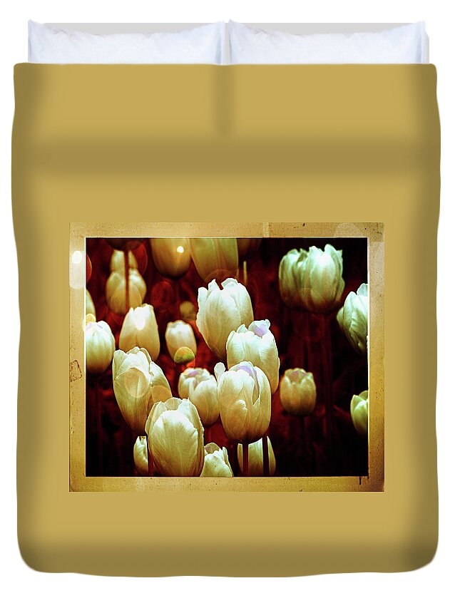 Tulips Duvet Cover featuring the photograph Tulips Garden Hibster by Michelle Liebenberg