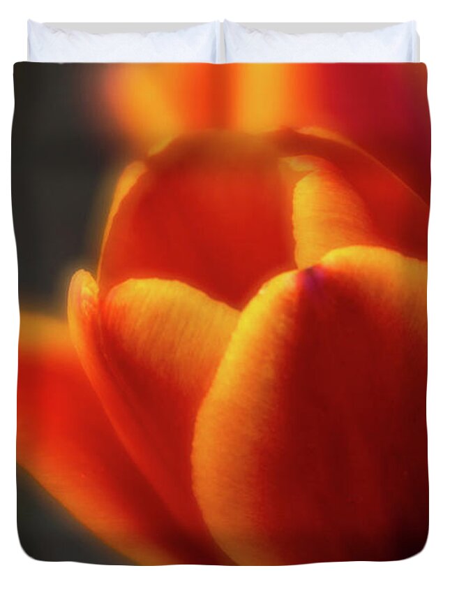 Tulip Duvet Cover featuring the digital art Tulips by Mariam Bazzi