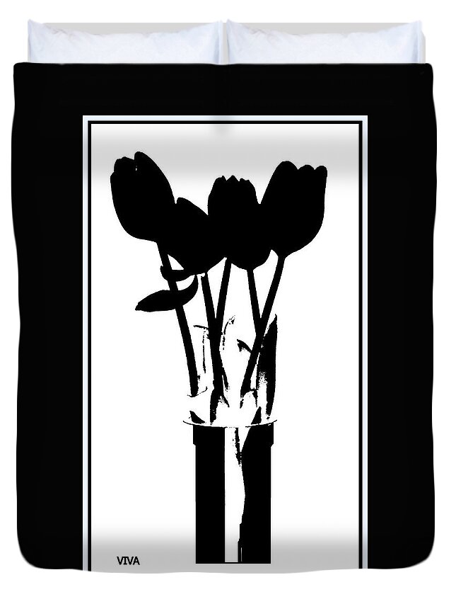 Tulips Duvet Cover featuring the photograph Tulips - Silhouette by VIVA Anderson