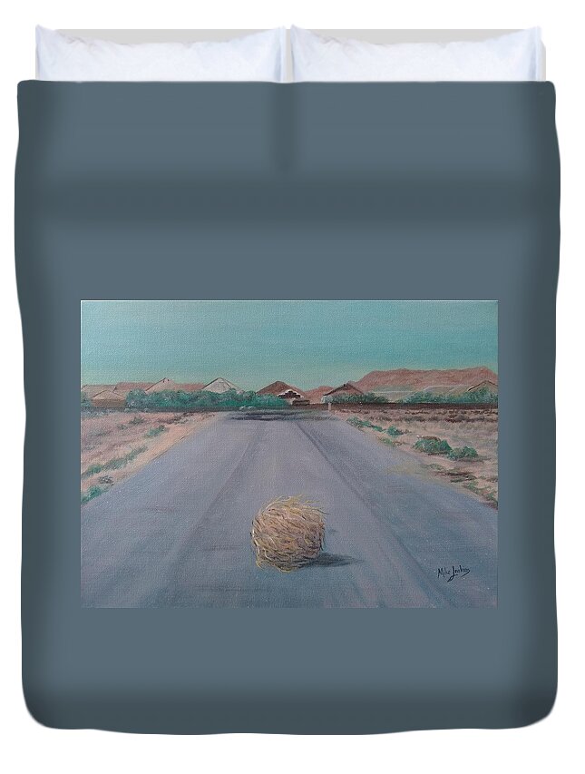 Tumbleweed Duvet Cover featuring the painting Tumbleweed by Mike Jenkins