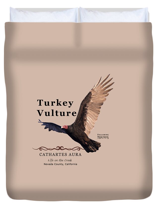 Turkey Vulture Duvet Cover featuring the digital art Turkey Vulture Cathartes aura by Lisa Redfern