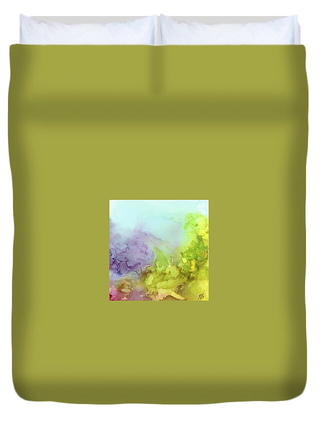 Landscape Duvet Cover featuring the painting Turn The Corner by Katy Bishop