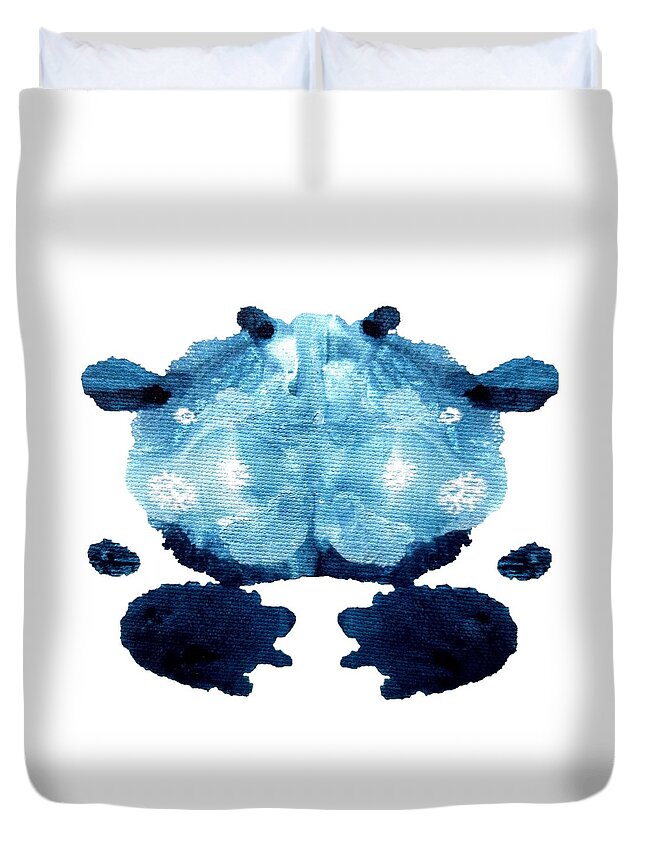 Abstract Duvet Cover featuring the painting Turquoise Tortoise by Stephenie Zagorski