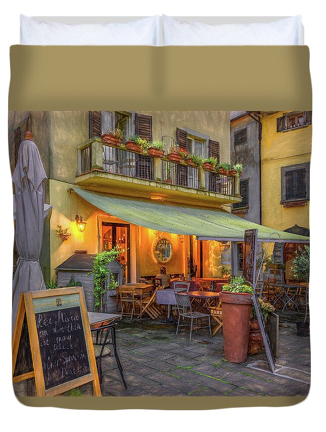 Tuscany Duvet Cover featuring the photograph Romance in Tuscany by Marcy Wielfaert