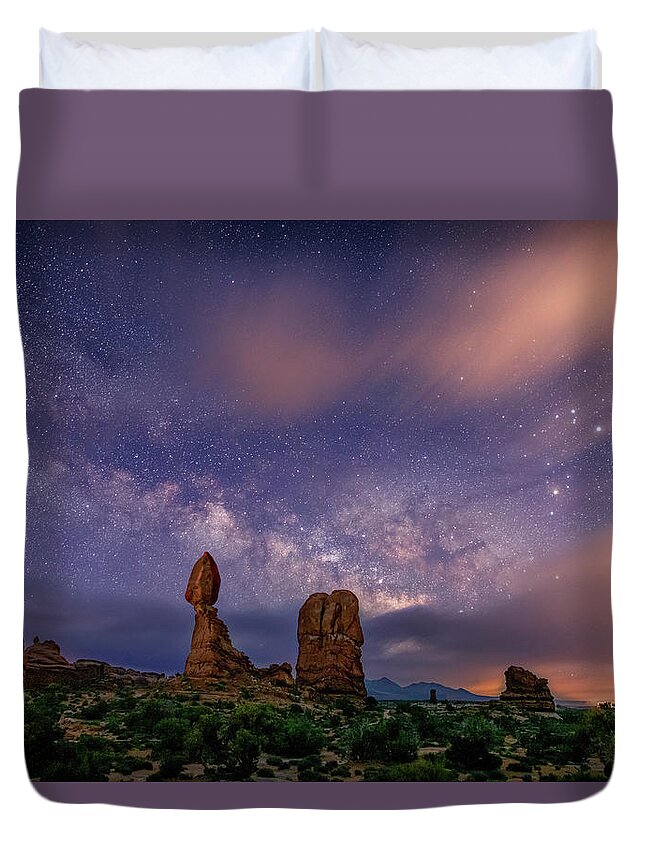 Night Duvet Cover featuring the photograph Twilight Milky Way by Dan Norris
