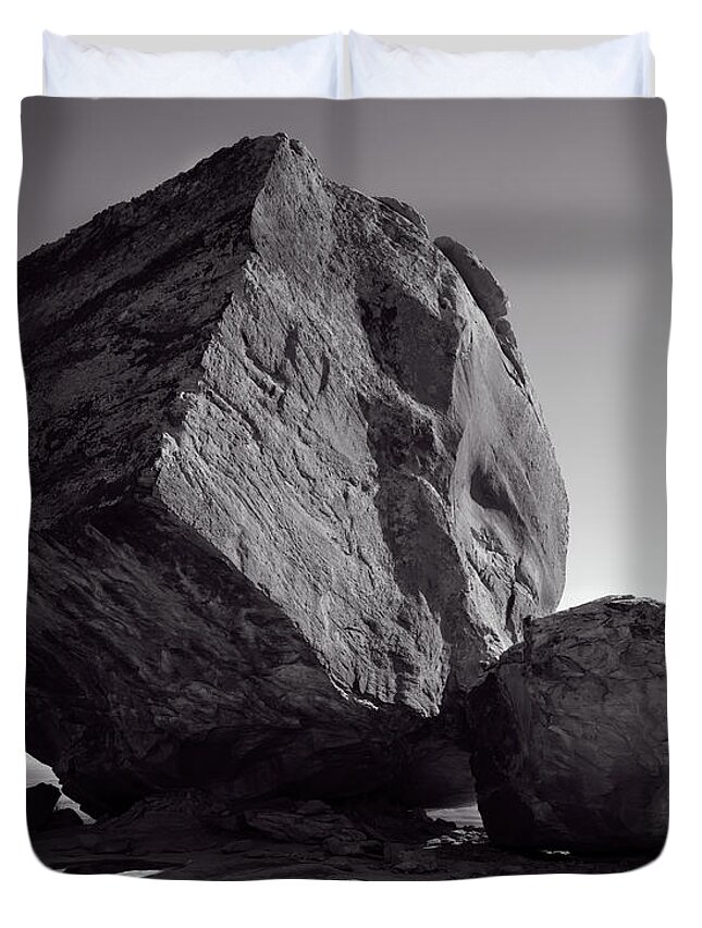 Utah Duvet Cover featuring the photograph Two Boulders, Muley Point by Jeff White