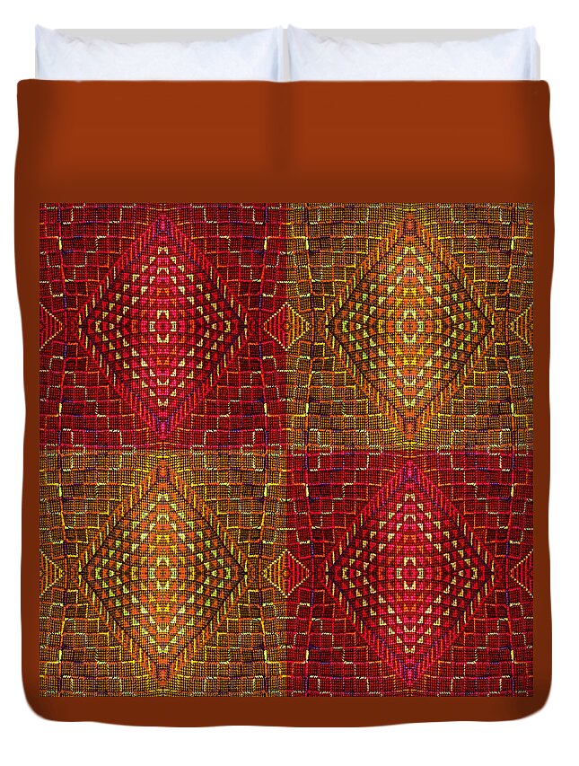 Two Duvet Cover featuring the photograph Two Colors Red and Yellow by Munir Alawi