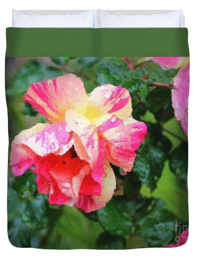 Rose Duvet Cover featuring the photograph Tyger Rose Burning Bright by Brian Watt