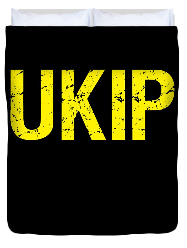 Funny Duvet Cover featuring the digital art UKIP UK Independence Party by Flippin Sweet Gear
