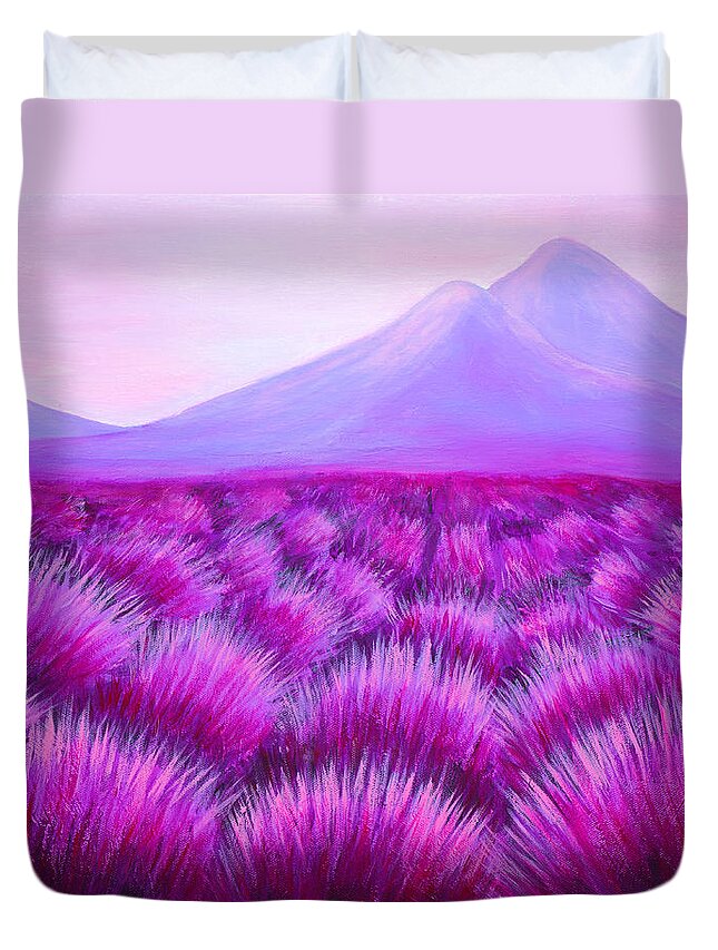 Lavender Duvet Cover featuring the painting Un Jour De Ete by Iryna Goodall