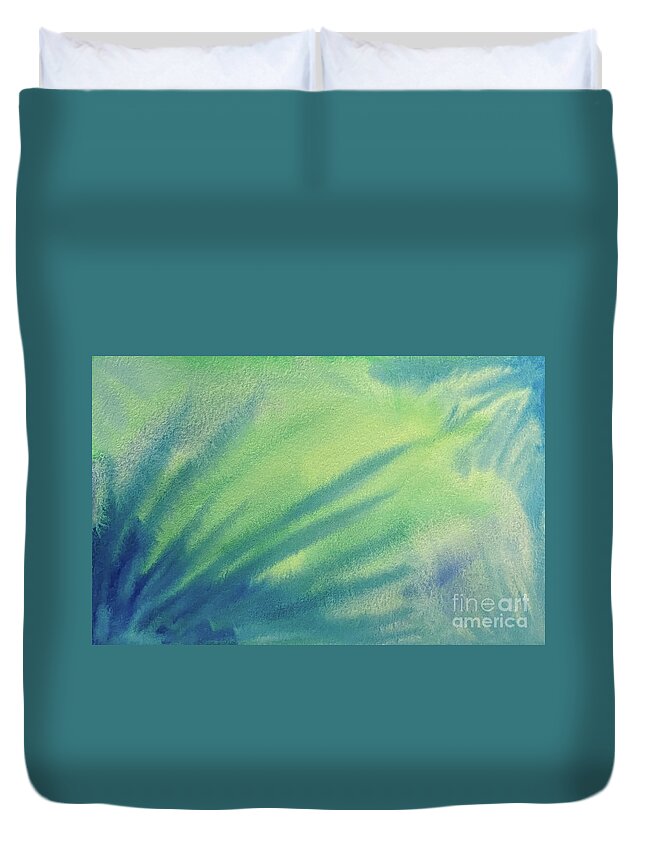Abstract Duvet Cover featuring the painting Under Sea Abstract by Lisa Neuman