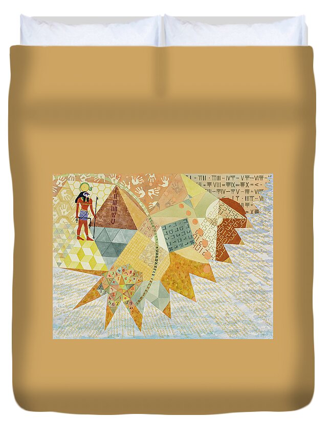 Counting Systems Duvet Cover featuring the painting Under the Sun by Sid Freeman