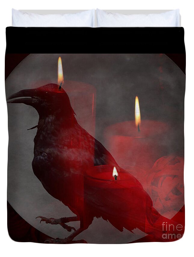 Dark Valentine Duvet Cover featuring the photograph Under Your Spell in Red by Colleen Cornelius