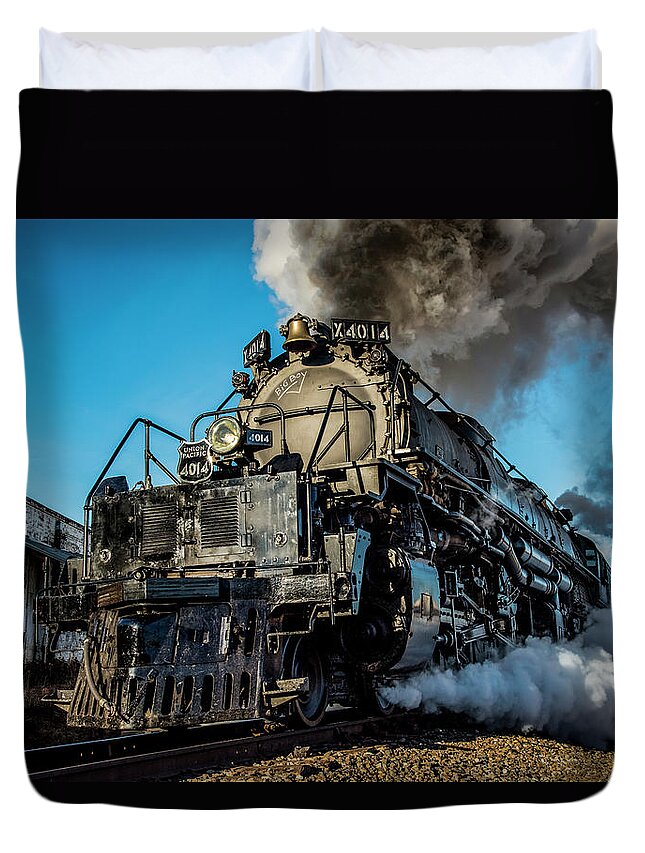 Train Duvet Cover featuring the photograph Union Pacific 4014 Big Boy in Color by David Morefield
