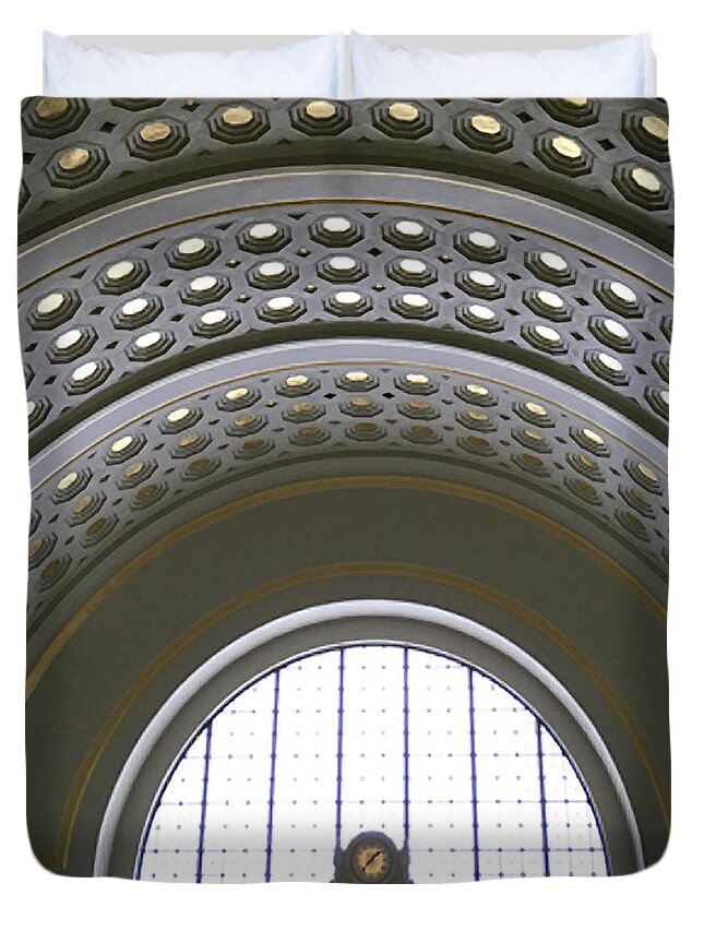 Photograph Duvet Cover featuring the photograph union station 137PM by Richard Wetterauer