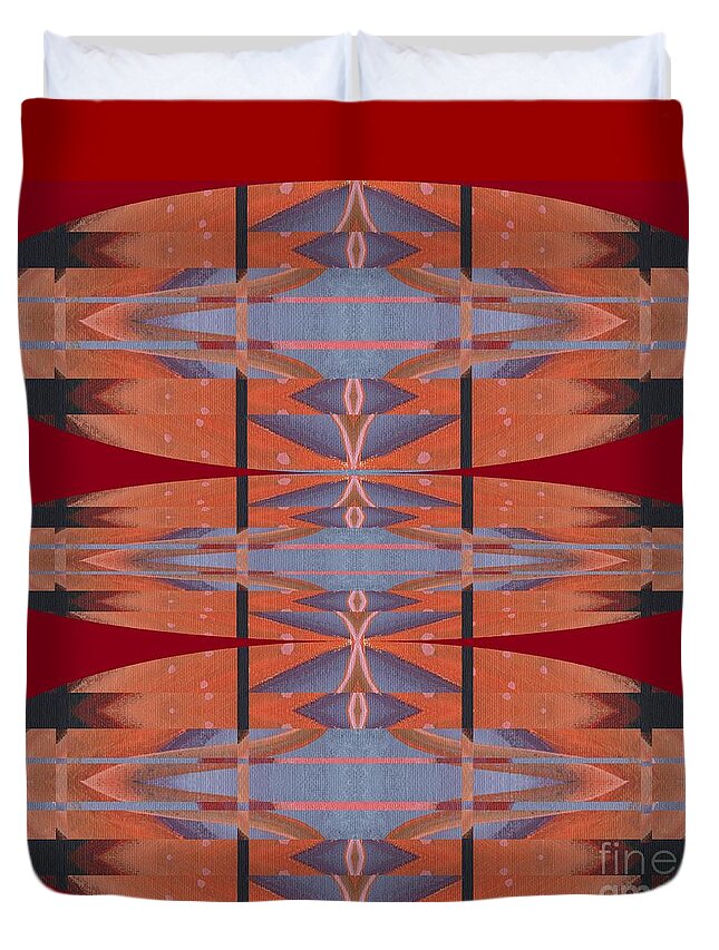 Untitled 10 By Helena Tiainen Duvet Cover featuring the painting Untitled 10 by Helena Tiainen