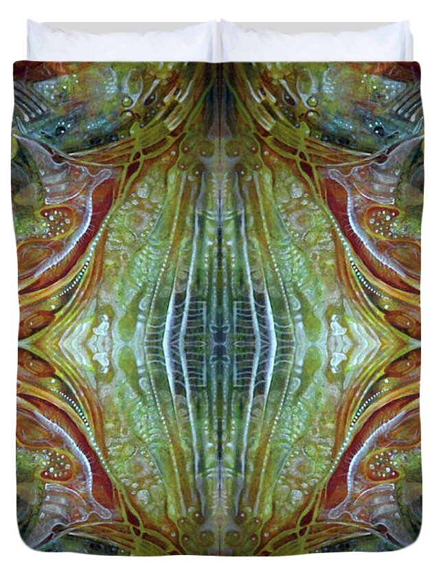 Art Duvet Cover featuring the digital art Untitled Abstract Colors Mirror 3 by Otto Rapp