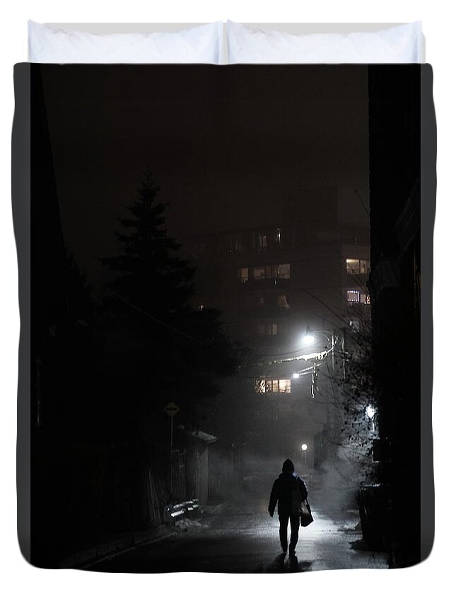 Urban Duvet Cover featuring the photograph Up The Alley by Kreddible Trout