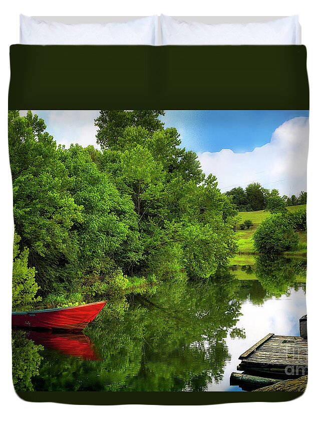 Creek Duvet Cover featuring the photograph Up the Creek by Shelia Hunt