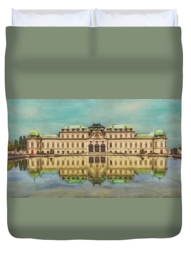 Hapsburg Duvet Cover featuring the painting Upper Belvedere by Jeffrey Kolker