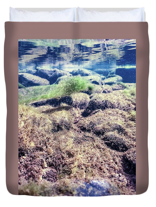 Delaware River Duvet Cover featuring the photograph Upper Delaware River - Underwater Photography by Amelia Pearn