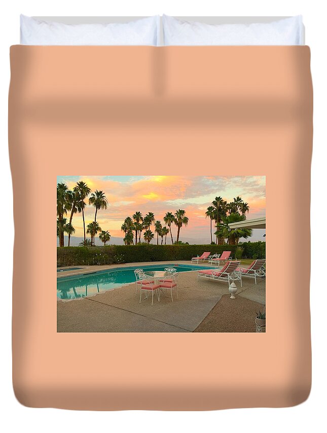 Palm Springs Duvet Cover featuring the photograph Vacation Dream by Leslie Porter