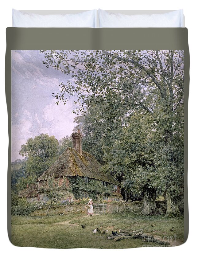 Allingham Duvet Cover featuring the painting Valewood Farm, 1891 by Helen Allingham